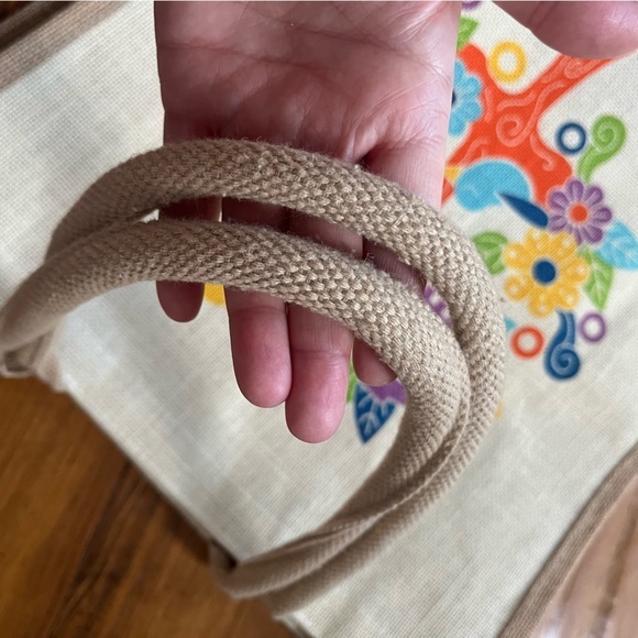 Mexico Jute Tote Bag‎ – Colorful Otomi-Inspired Tree Design - Picture 9 of 15